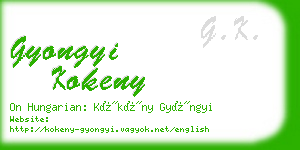 gyongyi kokeny business card